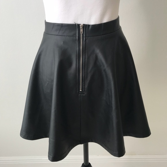 Cals Brand   Faux Leather Skater Skirt - Picture 3 of 6